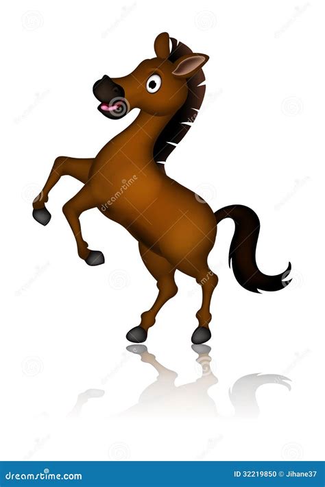 Cute Brown Horse Cartoon Posing Stock Illustration Illustration Of
