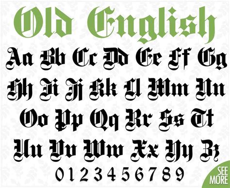 Old English Font Svg Old English Script Svg Old English Etsy