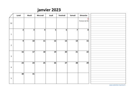 Calendrier 2023 à Imprimer Gratuit