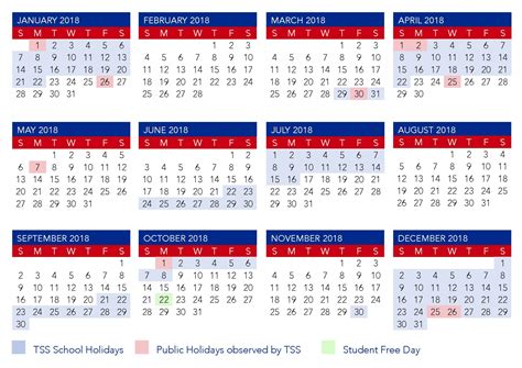 2019 Calendar School Holidays Qualads