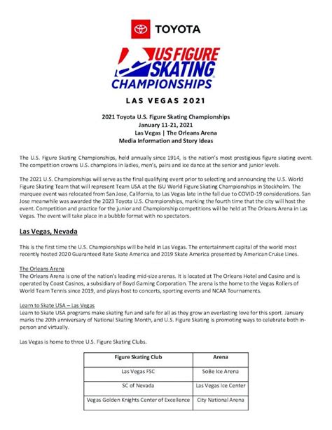 Pdf 2021 Toyota Us Figure Skating Championships January 11