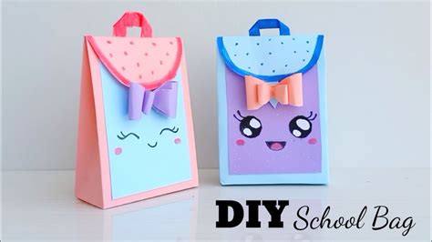 How To Make Paper T Bag How To Make Paper School Bag Easy Paper