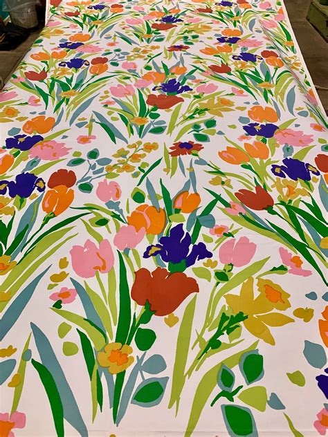 groovy 60s boho chic flower power fabric cotton yardage for etsy chic flowers flower power