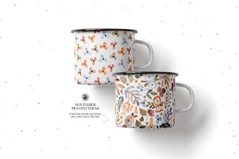 November Watercolor Duo Patterns On Behance