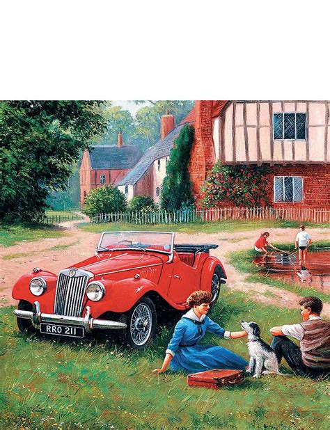 Grovely Set Of 4 British Classic Cars Jigsaw Puzzles Chums