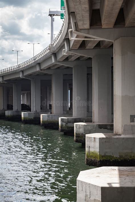 Urban Concrete Bridge Span Bottom Details Stock Photo Image Of