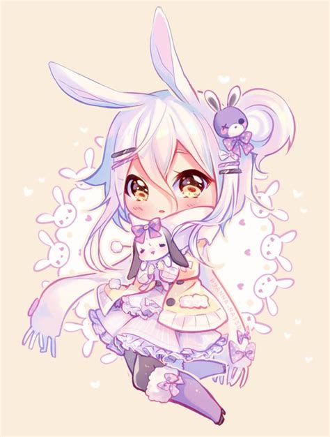 Commission Winter Hug By Hyanna Natsu Cute Anime Chibi Cute Kawaii