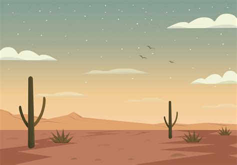 Desert Landscape Sketch Vector Desert Landscape Illustration 224422