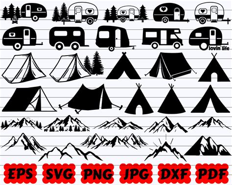90 Camping Silhouette Camping Svg Bundle Camp Svg Etsy