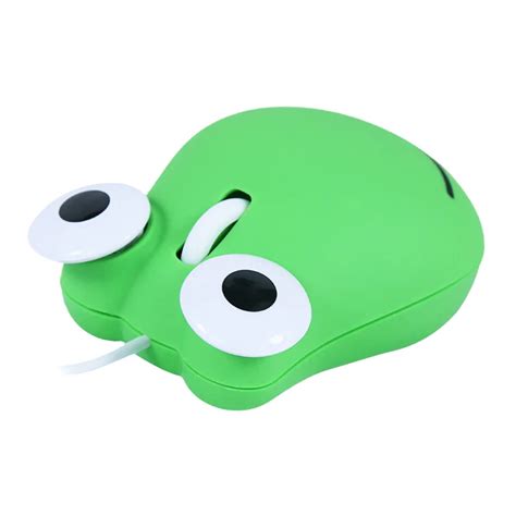 Cute Animal Shaped Wired Frog Mouse Cartoon Small Corded Optical Mice