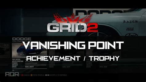 Vanishing Point Achievement Trophy Grid 2 Xbox 360 Gameplay Adr