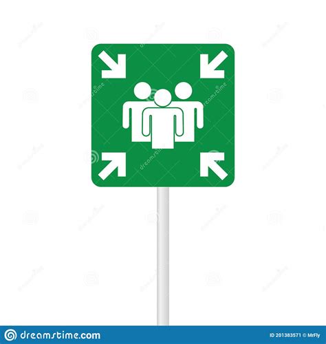 Meeting Point Sign Icon Royalty Free Cartoon 84690119