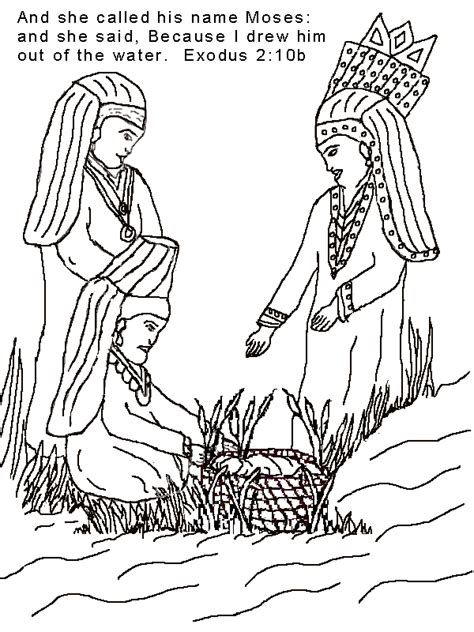 Baby Moses Coloring Page Coloring Home