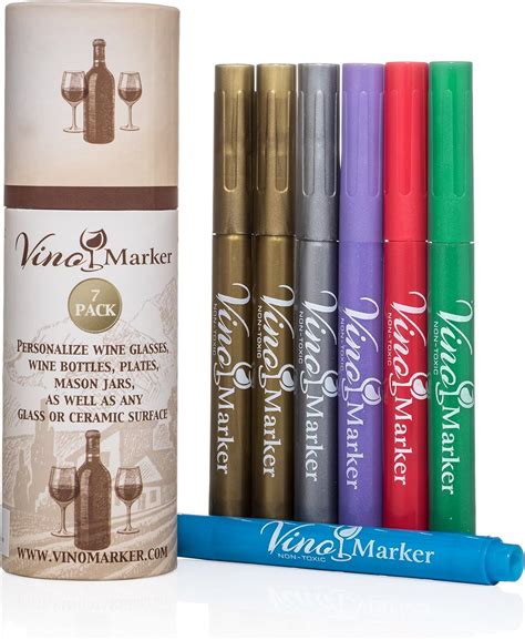 Vino Marker Metallic Wine Glass Pens 7 Pack Perfect T Idea For