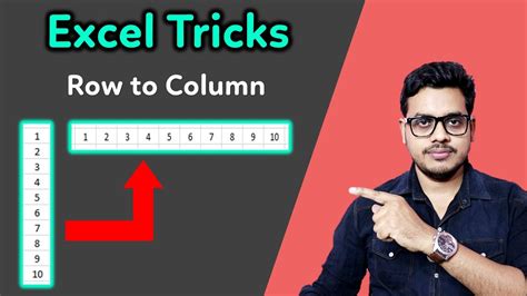 How To Convert Row Into Column In Excel How To Change Rows Into