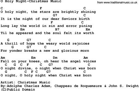 Gospel Song O Holy Night Christmas Music Lyrics And Chords