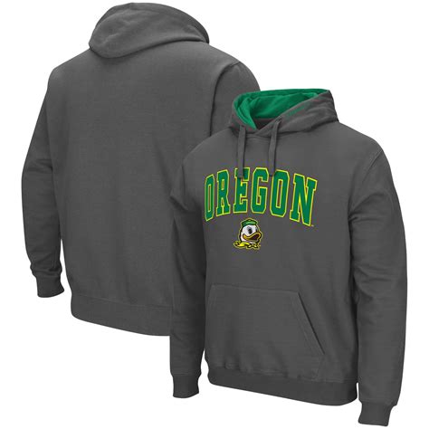 Mens Colosseum Charcoal Oregon Ducks Arch And Logo 30 Pullover Hoodie