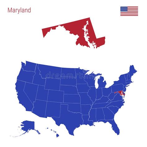 Estado Del Mapa De Maryland Ilustración Del Vector Ilustración De