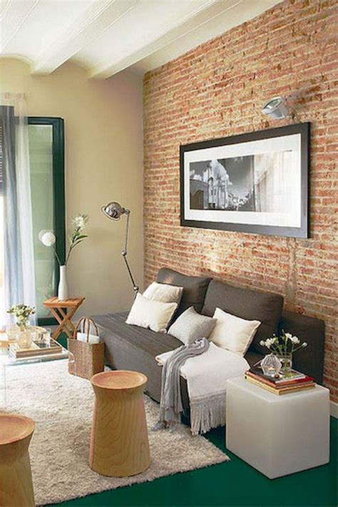 65 Amazing Living Room With Brick Wall Decoration Ideas
