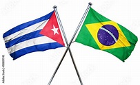 Cuba flag combined with brazil flag Stock Illustration | Adobe Stock