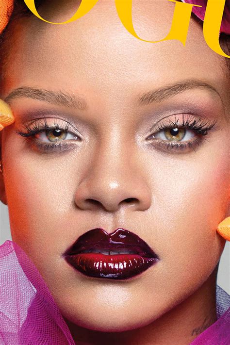 Rihanna Vogue Cover With Her Real Eyebrows