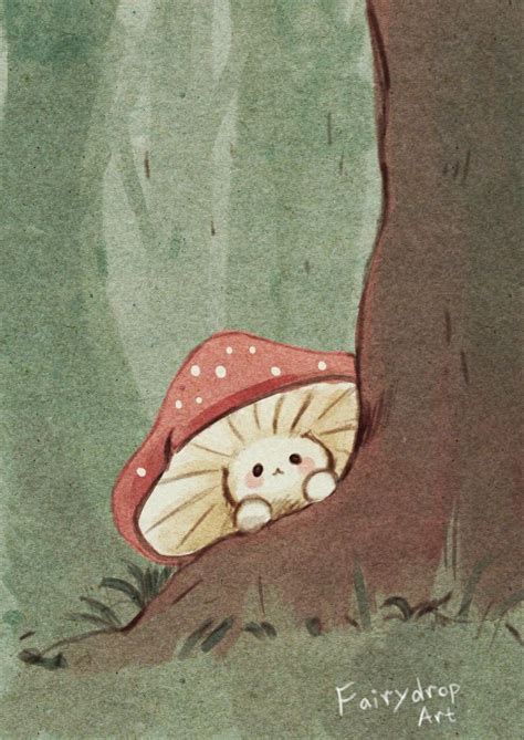 Cute Cottage Core Pfp Or Wallpaper 🍄🍃 Рисунки грибов Артбуки Милые