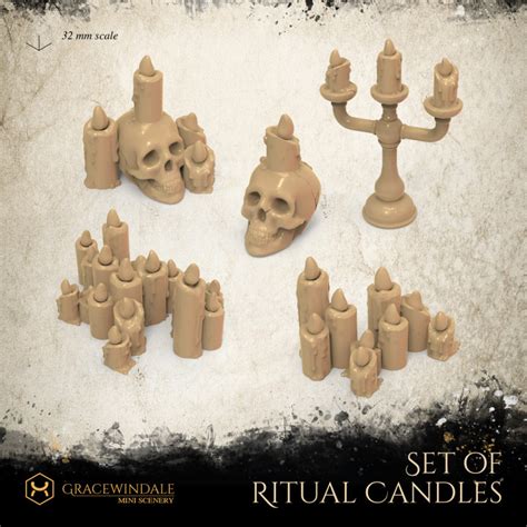 3d Printable Set Of Ritual Candles By Gracewindale Mini Scenery