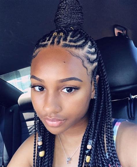 I love having braids and literally miss them with my entire heart in the time in between styles. Braid Hairstyles With Weave 2020 : Creative Styles to ...