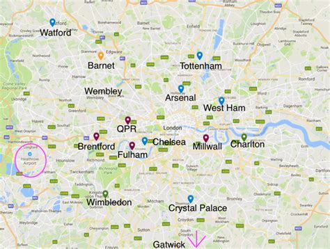 Football Grounds In London Map The Ozarks Map