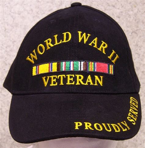 World War 2 Veteran Military Embroidered Baseball Cap From Lionheart
