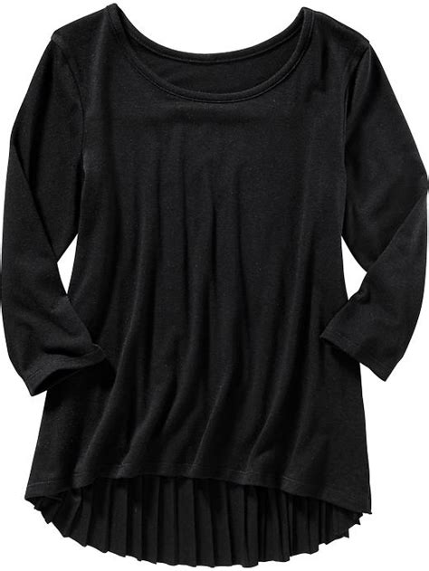 Old Navy Girls Pleated Back Jersey Tops Black Mybuzz