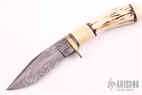 Feather Damascus Hunter Arizona Custom Knives