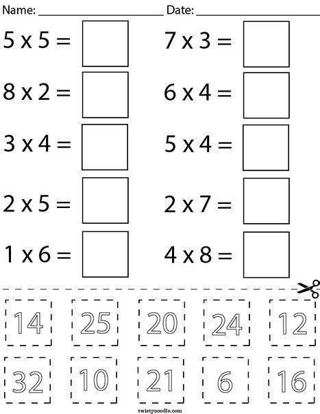 Multiply By 0 1 2 5 And 10 Worksheet