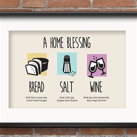 Printable Home Blessing Bread Salt Wine Honey Olive Oil Quote Etsy