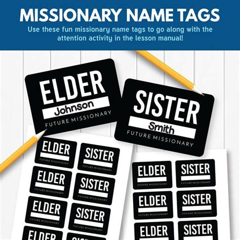 Missionary Name Tag Printable