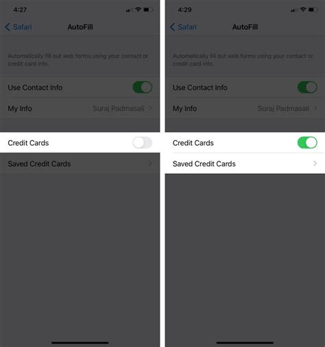 To change your info, go to contacts > my card > edit or saved credit cards > add credit card. How to Add Credit Cards to Safari AutoFill on iPhone, iPad, and Mac - iGeeksBlog