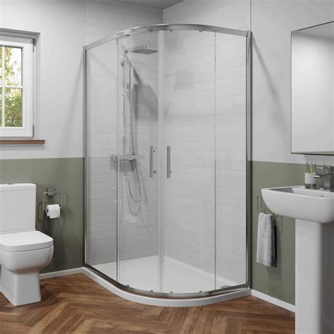 1000 X 800mm Right Hand Offset Quadrant Shower Enclosure Framed 6mm Glass Anti Slip Tray With