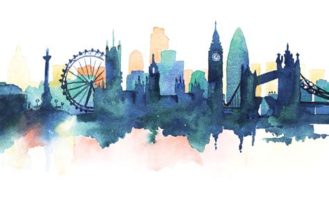 Watercolour London Skyline Painted By Gloria Rogers Kate J