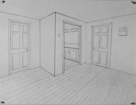 Drawing A Room In Two Point Perspective สอนวาด Perspective แบบ1จุด