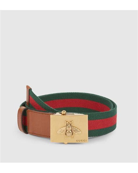 Gucci Canvas Web Belt With Bee Buckle Lyst Uk