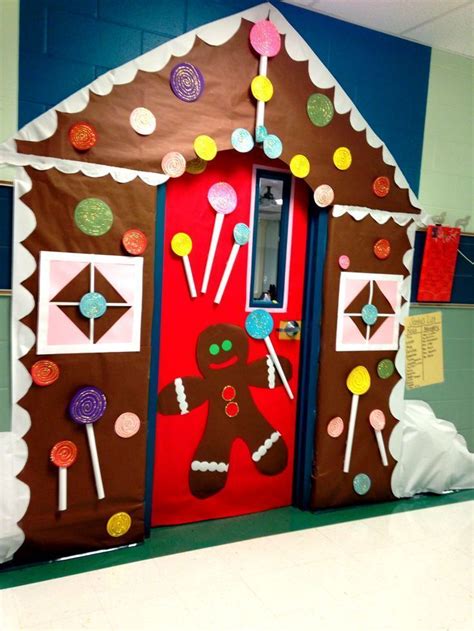 Gingerbread House Classroom Door Christmas Door Decorating Contest