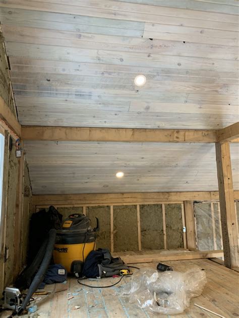 Whitewashed Tongue And Groove Pine Ceiling Shelly Lighting