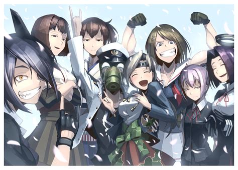 Admiral Kancolle Anthropomorphism Blue Eyes Blush Bow Brown Eyes Brown Hair Chitose Kancolle