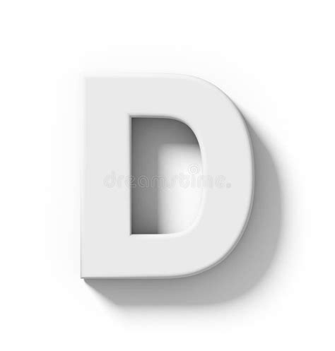 Letter D 3d White Isolated On White With Shadow Orthogonal Pro Stock