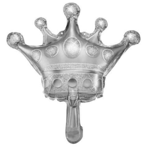 Foil 9 23cm Silver King Queen Prince Princess Crown Mini Birthday