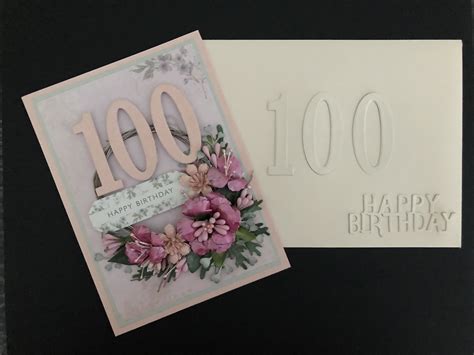 100th Birthday Card And Envelope 100th Birthday Card Birthday Cards