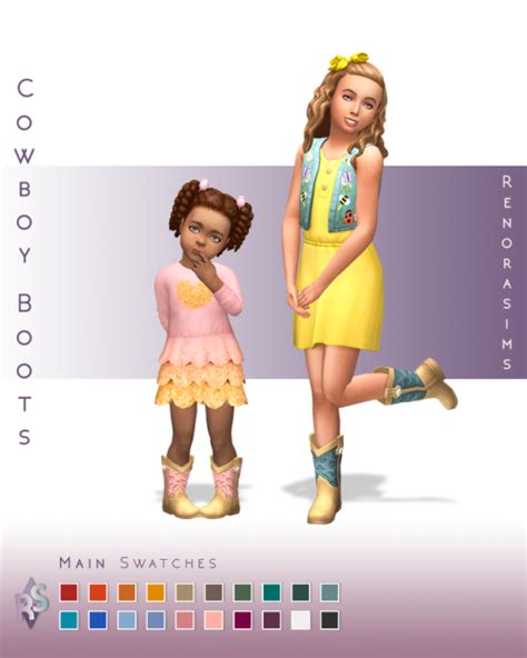 Cowboy Boots For All Sims 4 Toddler Sims 4 Children Sims 4 Cc Kids