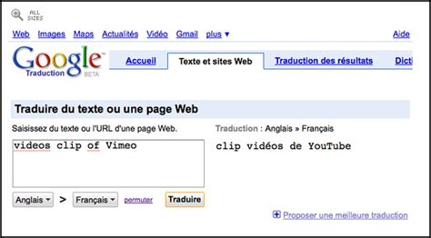 Using the google translate service. Google Needs French Lessons; Translates "Vimeo" to ...