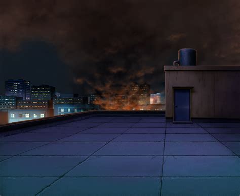 Rooftop Background Anime Night