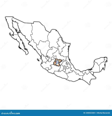 Guanajuato On Administration Map Of Mexico Stock Illustration